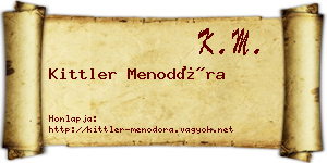 Kittler Menodóra névjegykártya